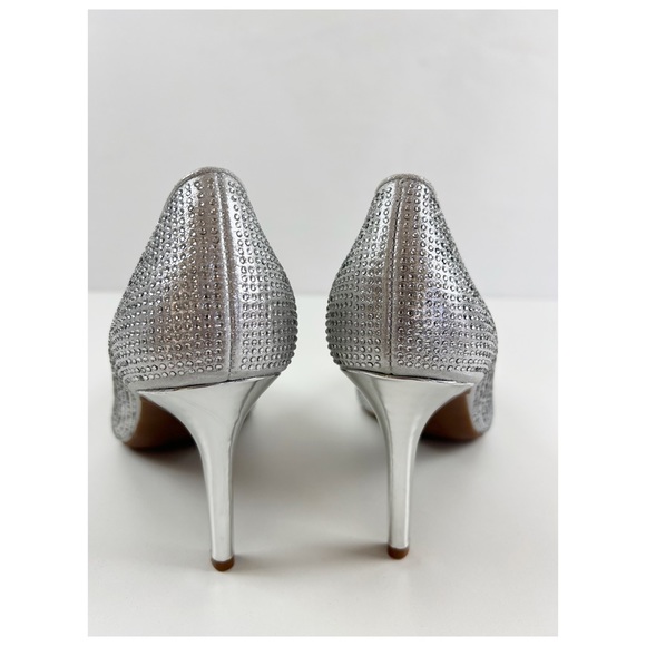 Jessica Simpson Evening Heels Sparkly Rhinestone Silver - Picture 7 of 15